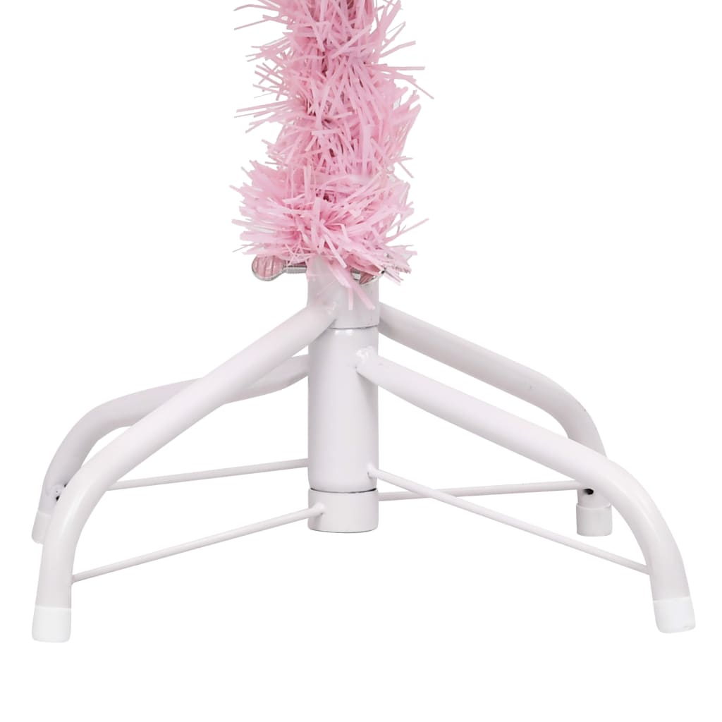 Albero di Natale Preilluminato con Palline Rosa 150 cm PVC - homemem39