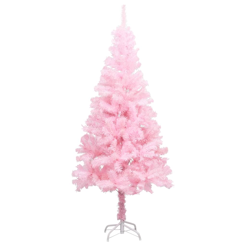 Albero di Natale Preilluminato con Palline Rosa 180 cm PVC - homemem39