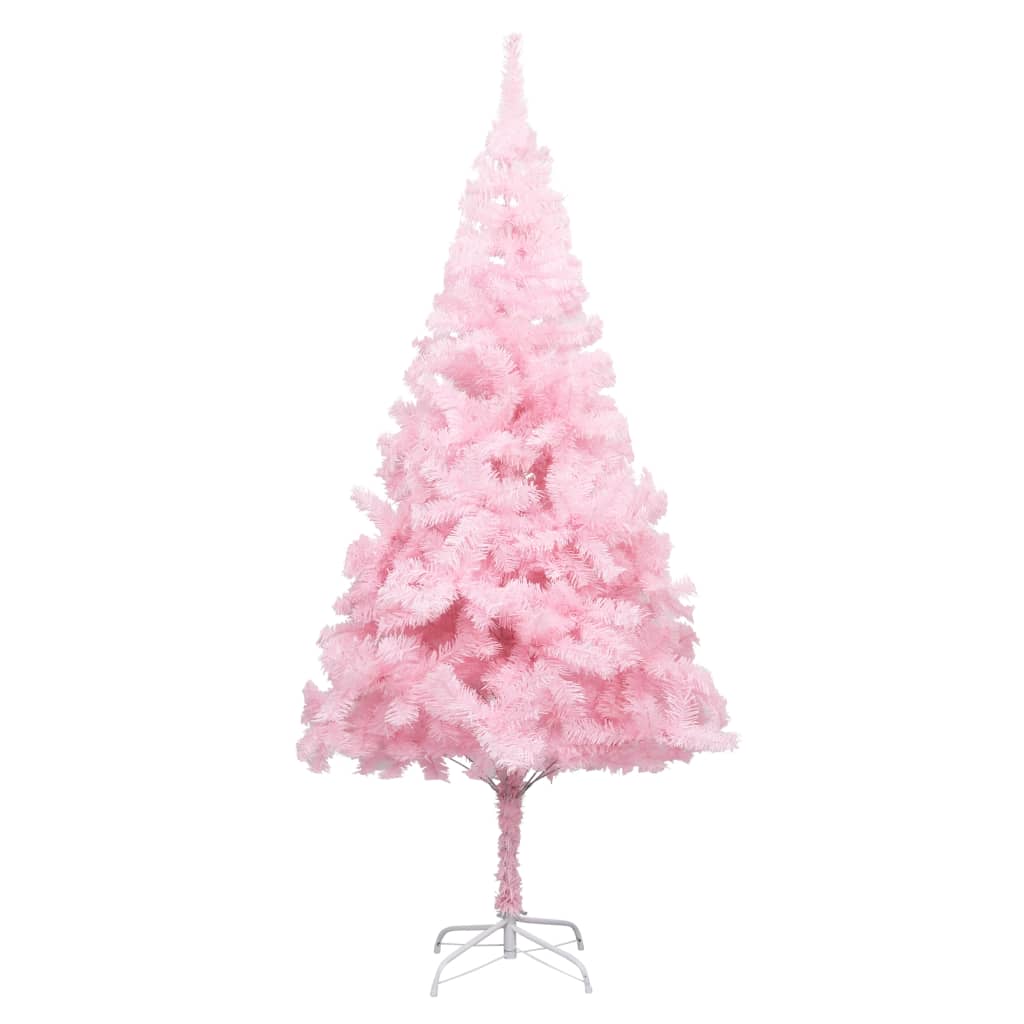 Set Albero Natale Artificiale con LED e Palline Rosa 240 cm PVC - homemem39