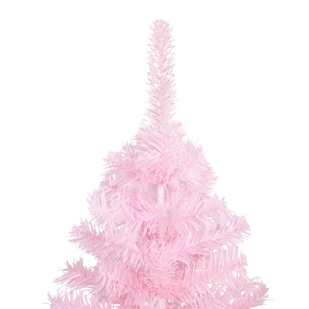 Set Albero Natale Artificiale con LED e Palline Rosa 240 cm PVC - homemem39