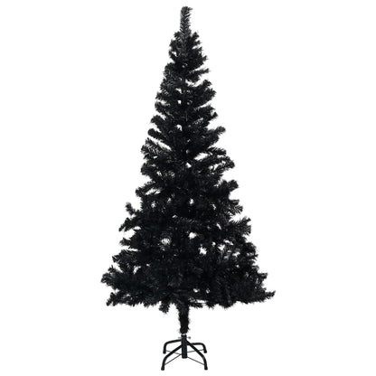 Set Albero Natale Artificiale con LED e Palline Nero 120 cm PVC - homemem39