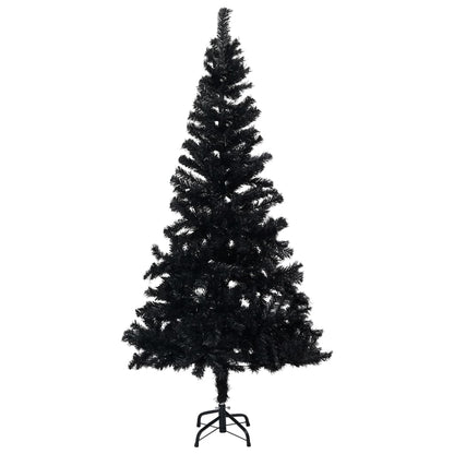 Set Albero Natale Artificiale con LED e Palline Nero 180 cm PVC - homemem39