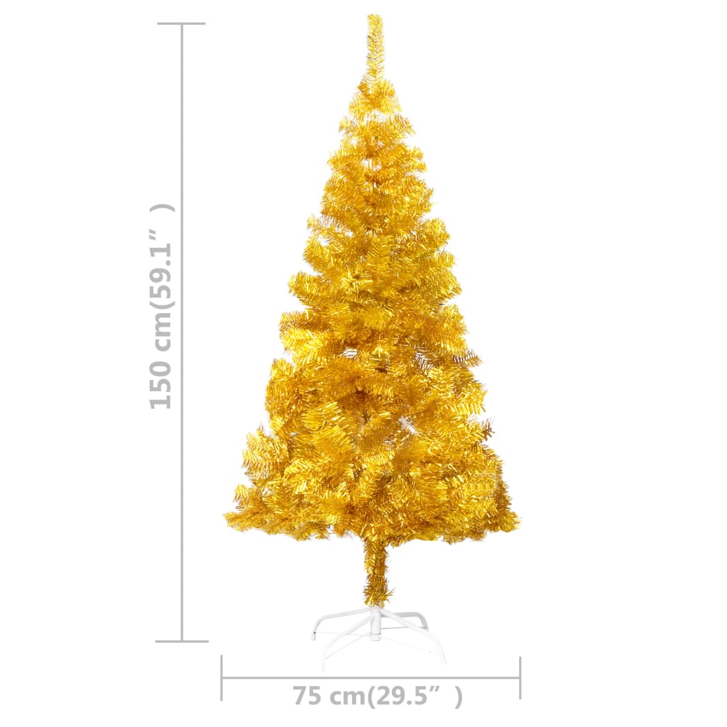 Set Albero Natale Artificiale con LED e Palline Oro 150cm PET - homemem39