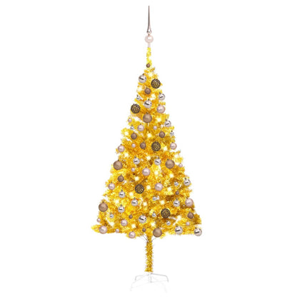 Set Albero Natale Artificiale con LED e Palline Oro 180cm PET - homemem39