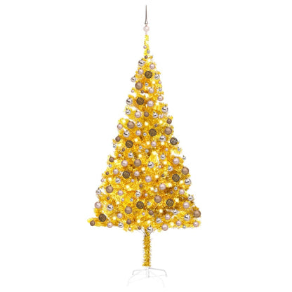 Set Albero Natale Artificiale con LED e Palline Oro 210 cm PET - homemem39