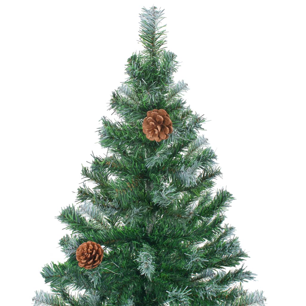 Albero di Natale Satinato Preiluminato Palline e Pigne 150 cm - homemem39