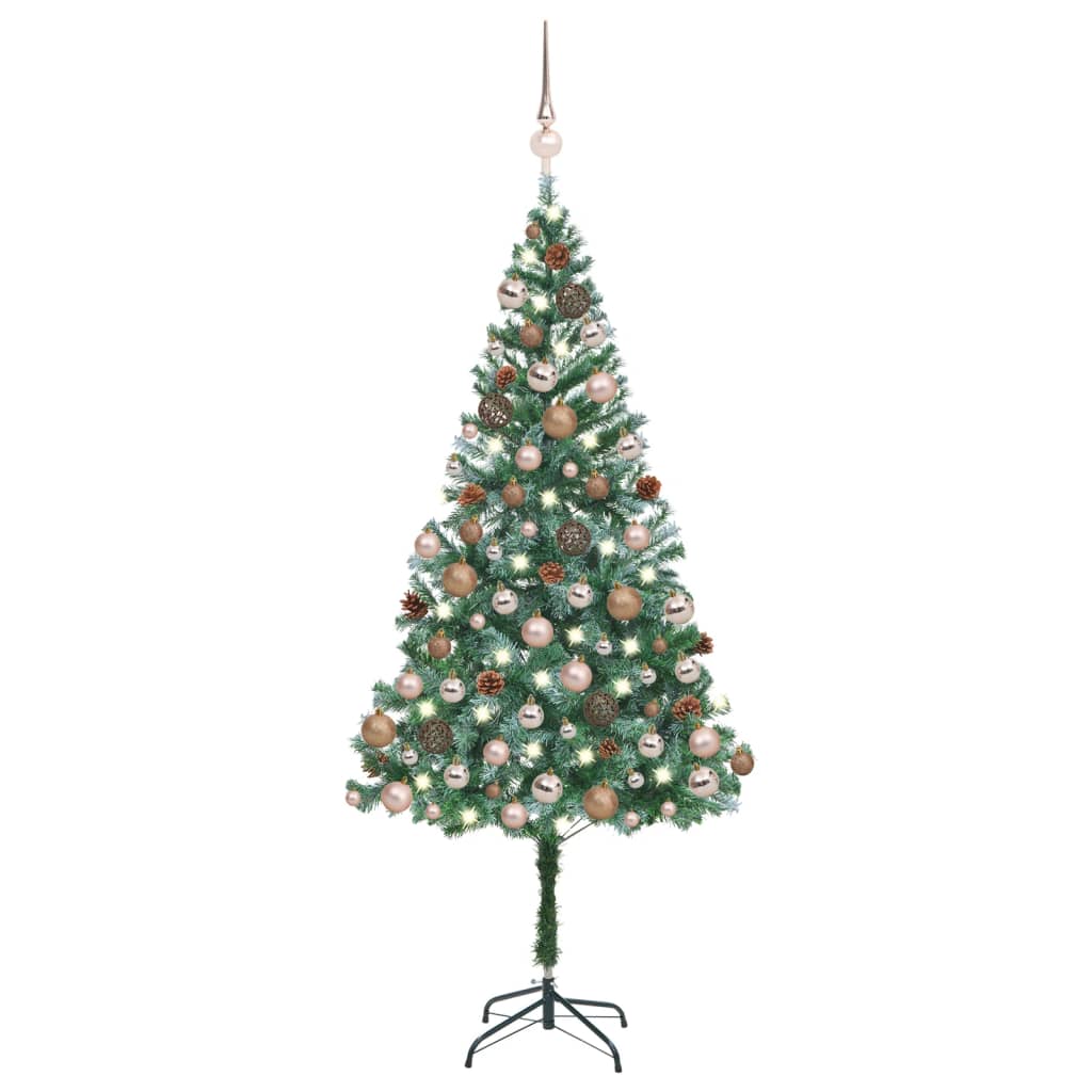 Set Albero Natale Artificiale con LED Palline e Pigne 180 cm - homemem39