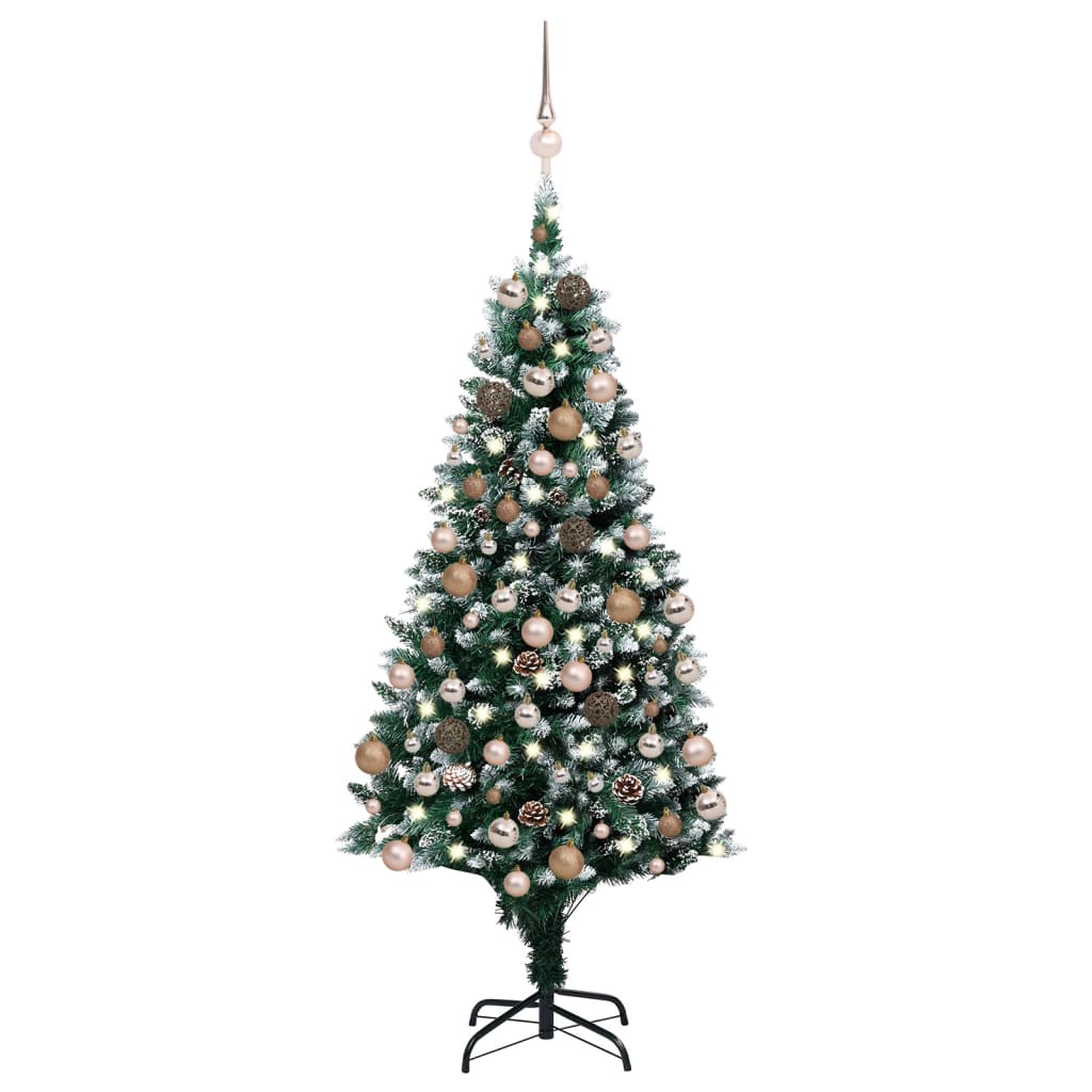 Albero di Natale Preilluminato con Palline e Pigne 180 cm - homemem39