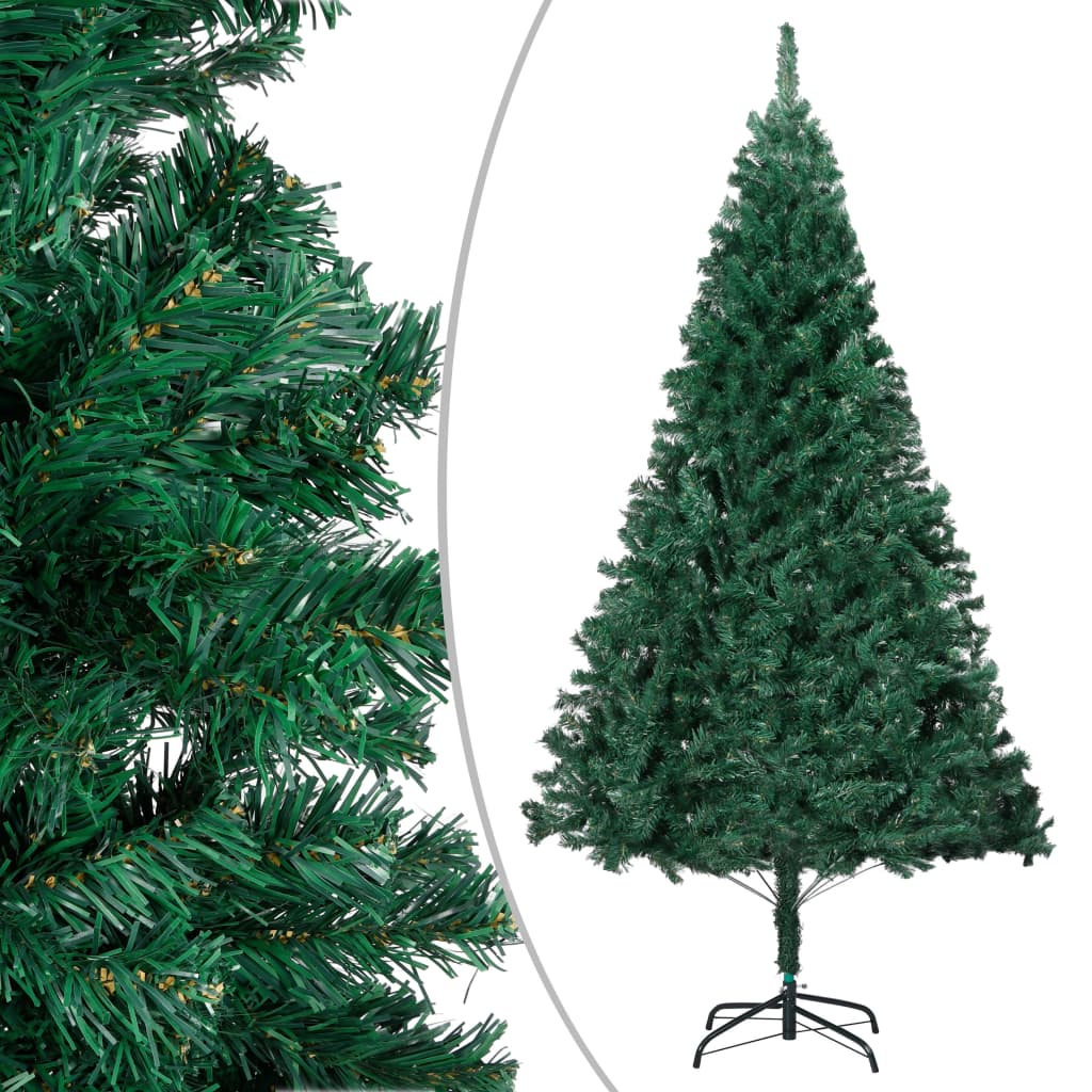 Albero di Natale Preilluminato con Palline Verde 240 cm PVC - homemem39