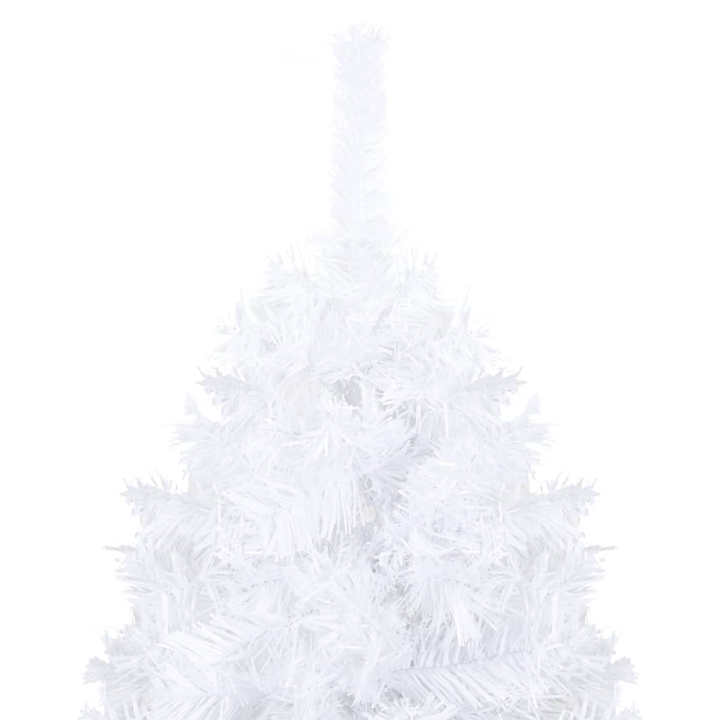 Albero di Natale Preilluminato con Palline Bianco 240 cm PVC - homemem39