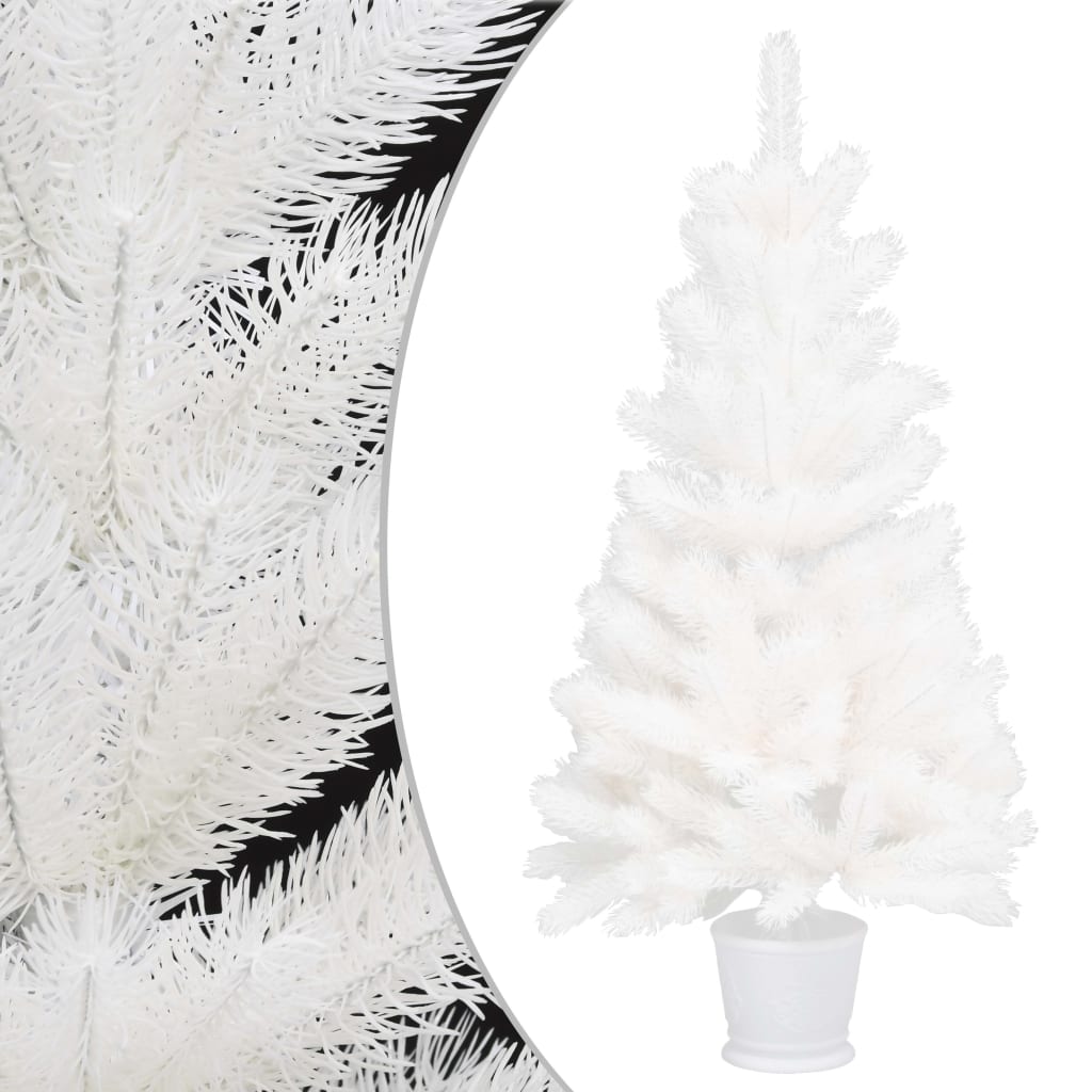 Albero di Natale Preilluminato con Palline Bianco 90 cm - homemem39