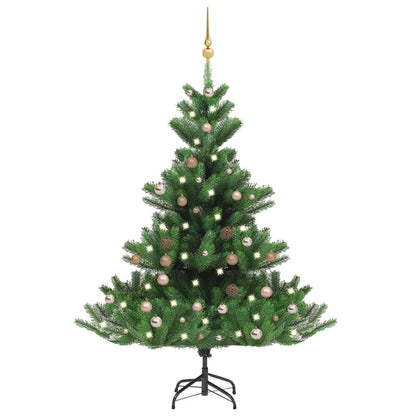 Albero Natale Artificiale Abete Nordmann LED Palline Verde120cm - homemem39