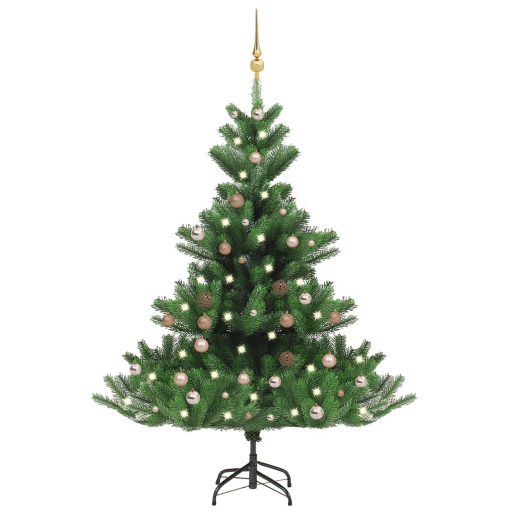 Albero Natale Artificiale Abete Nordmann LED Palline Verde150cm - homemem39