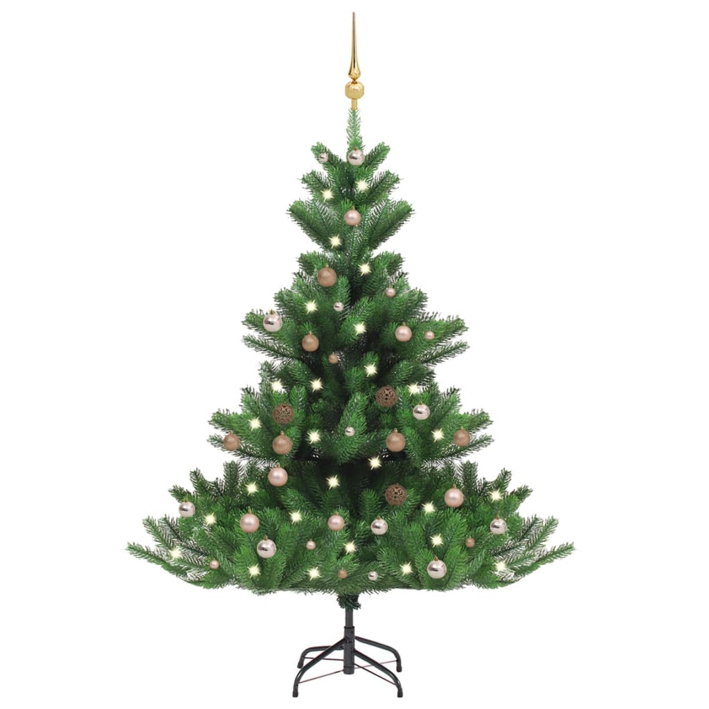 Albero Natale Artificiale Abete Nordmann LED Palline Verde180cm - homemem39