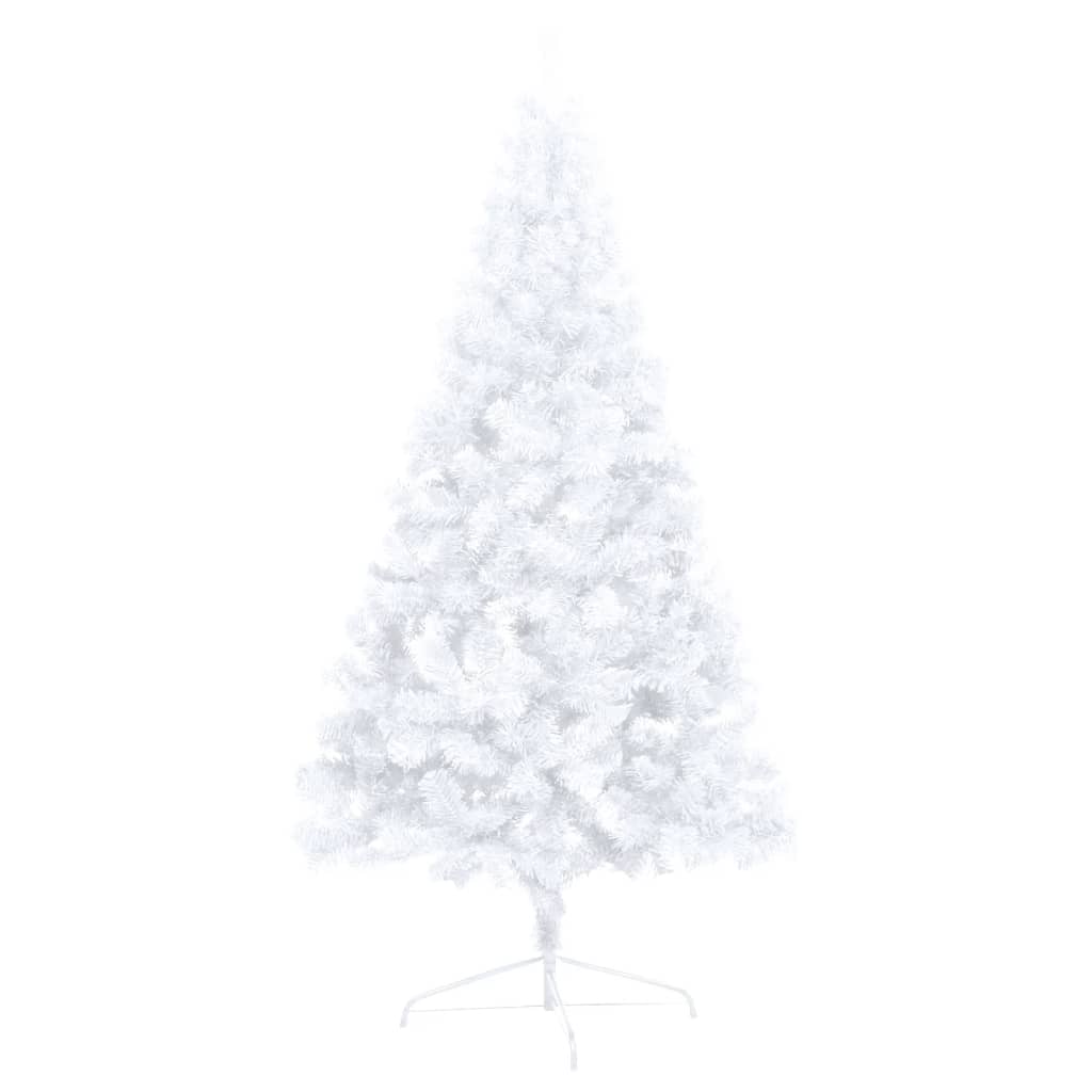 Set Albero Natale Artificiale a Metà LED Palline Bianco 150cm - homemem39