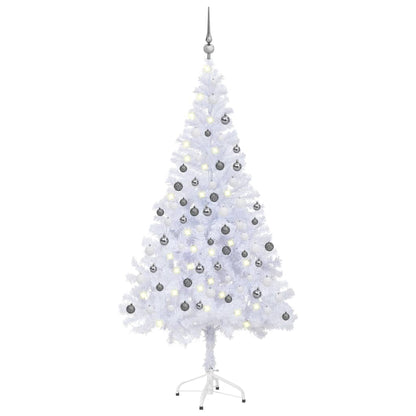 Albero di Natale Preilluminato con Palline 120 cm 230 Rami - homemem39