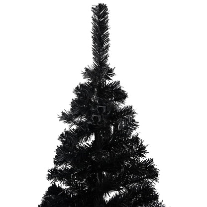 Set Albero Natale Artificiale con LED e Palline Nero 150 cm PVC - homemem39