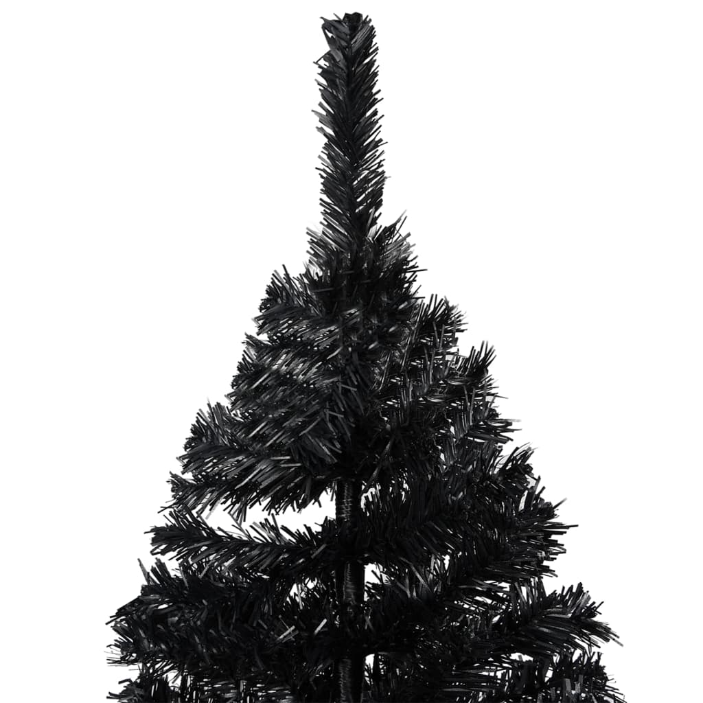 Albero di Natale Preilluminato con Palline Nero 240 cm PVC - homemem39