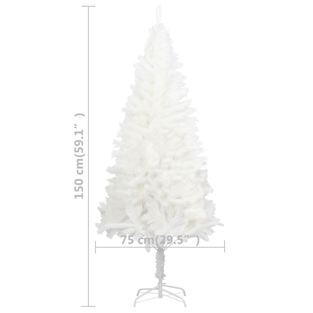 Set Albero Natale Artificiale con LED e Palline Bianco 150 cm - homemem39