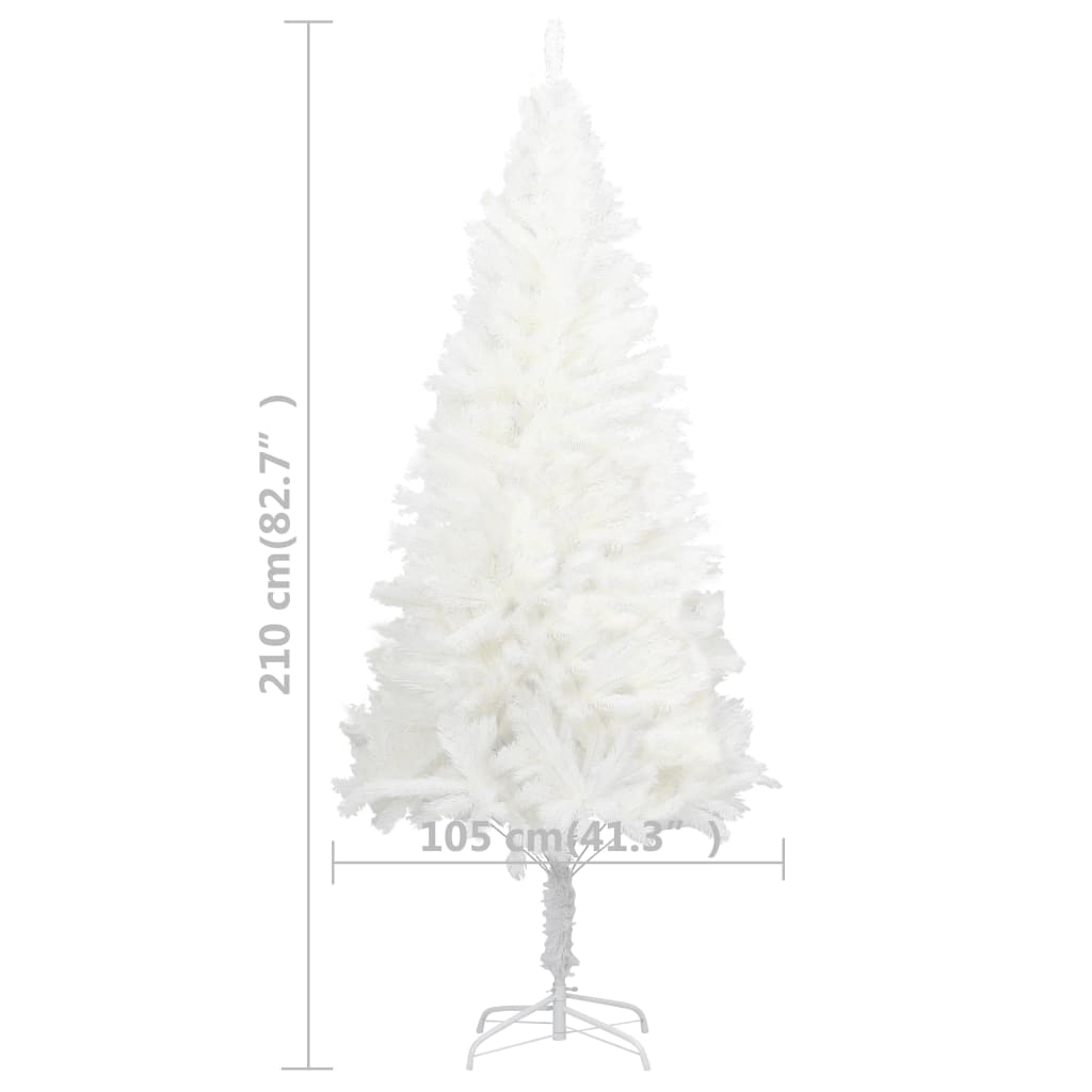 Set Albero Natale Artificiale con LED e Palline Bianco 210 cm - homemem39