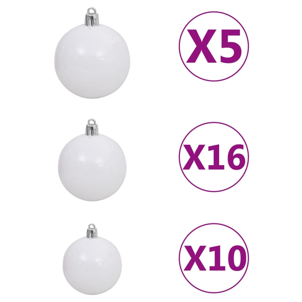 Set Albero Natale Artificiale con LED e Palline Bianco 240 cm - homemem39