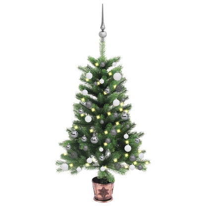 Albero di Natale Preilluminato con Palline Verde 90 cm - homemem39