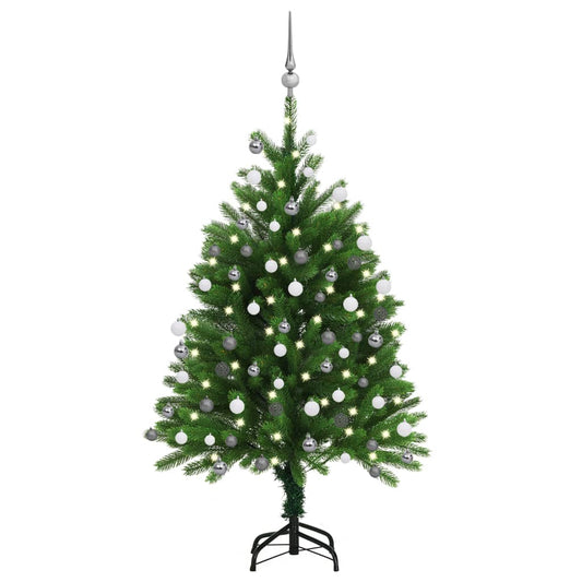 Albero di Natale Preilluminato con Palline Verde 120 cm - homemem39