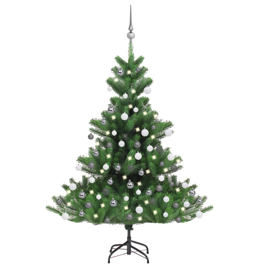 Albero Natale Artificiale Abete Nordmann LED Palline Verde120cm - homemem39