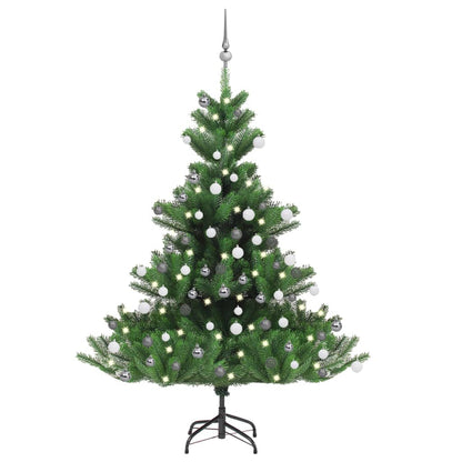 Albero Natale Artificiale Abete Nordmann LED Palline Verde150cm - homemem39