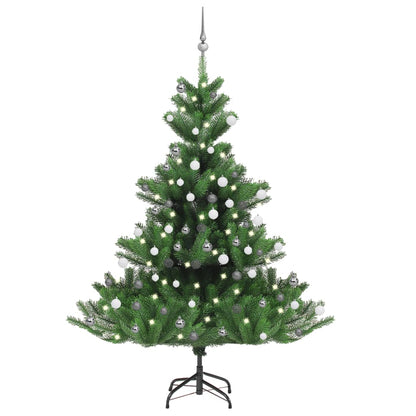 Albero Natale Artificiale Abete Nordmann LED Palline Verde180cm - homemem39