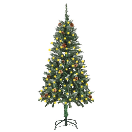 Albero di Natale Artificiale Preilluminato con Pigne 150 cm - homemem39