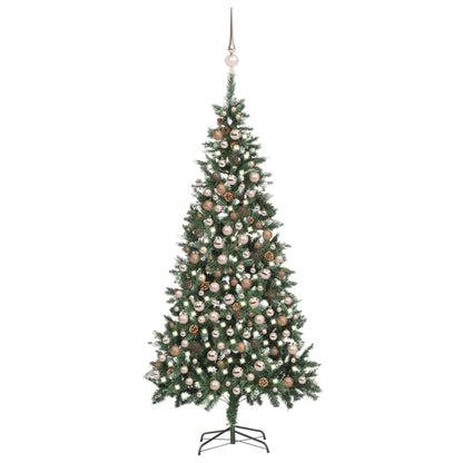 Set Albero Natale Artificiale con LED Palline e Pigne 210 cm - homemem39