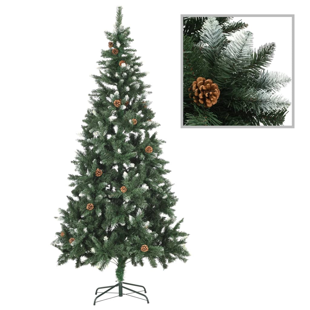 Set Albero Natale Artificiale con LED Palline e Pigne 210 cm - homemem39