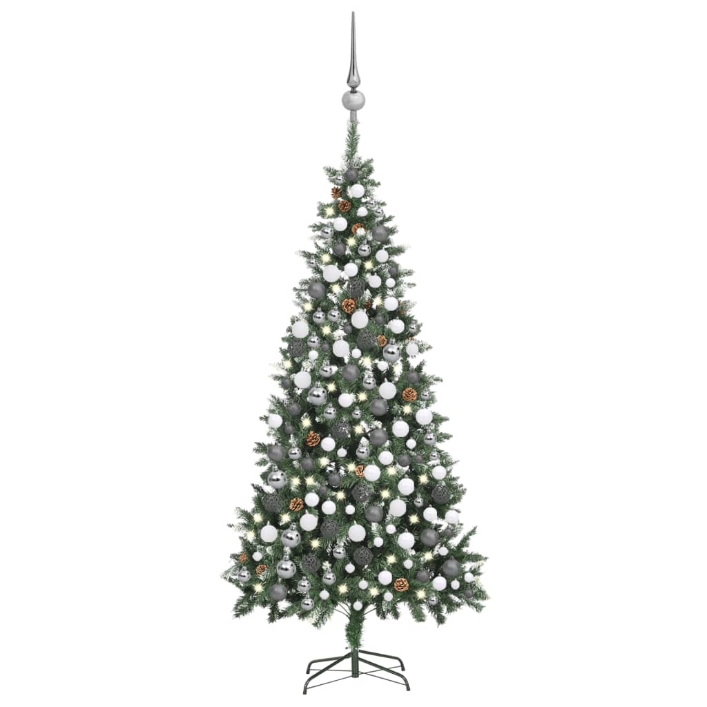 Set Albero Natale Artificiale con LED Palline e Pigne 210 cm - homemem39