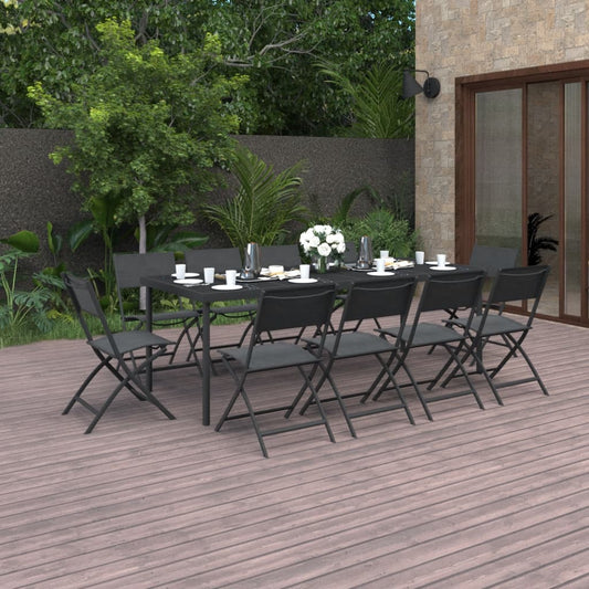 Set da Pranzo per Giardino 11 pz in Acciaio - homemem39