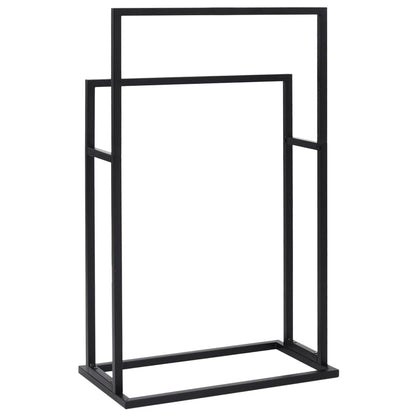 Portasciugamani Autoportante Nero 48x24x78,5 cm in Ferro - homemem39