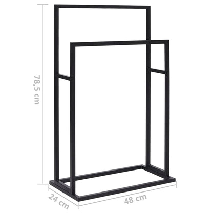 Portasciugamani Autoportante Nero 48x24x78,5 cm in Ferro - homemem39