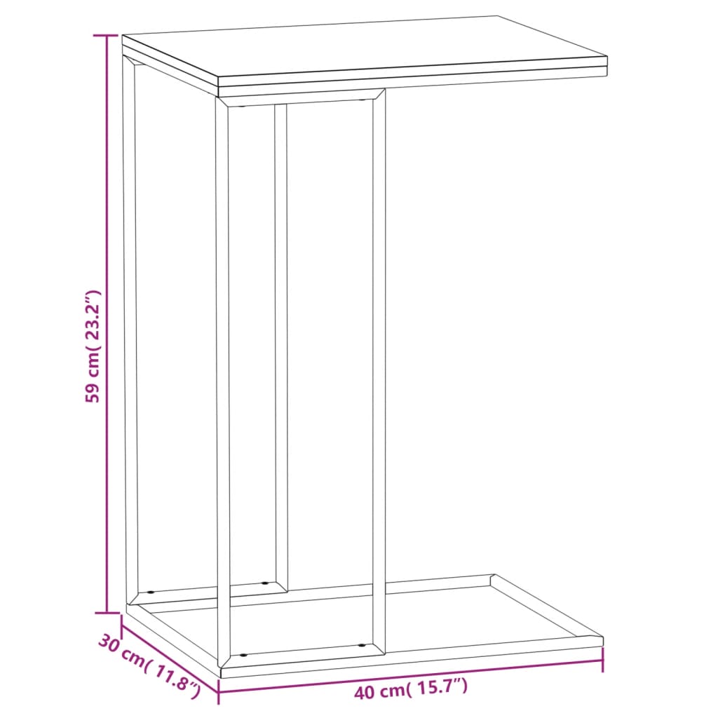 Tavolino da Salotto Nero 40x30x59 cm in Legno Multistrato - homemem39