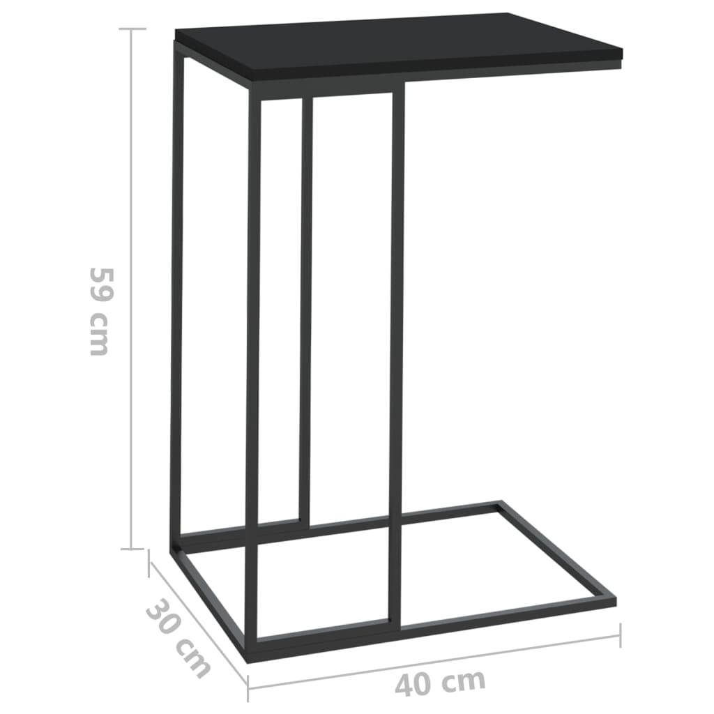 Tavolino da Salotto Nero 40x30x59 cm in Legno Multistrato - homemem39