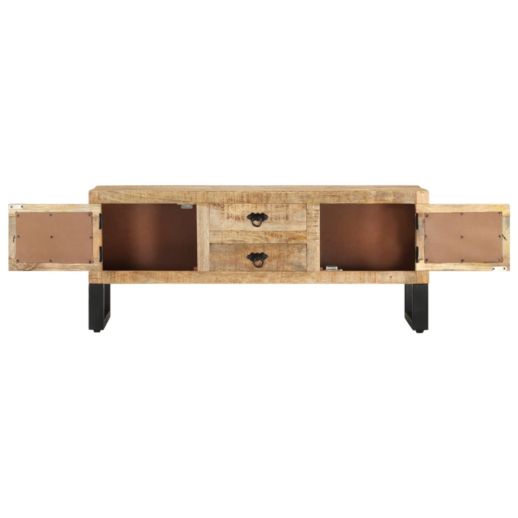 Mobile Porta TV 110x30x45 cm in Legno Massello di Mango Grezzo - homemem39