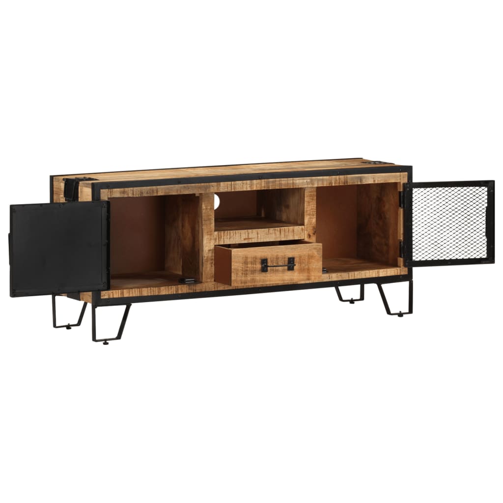 Mobile Porta TV 110x31x46 cm in Legno di Mango Grezzo - homemem39