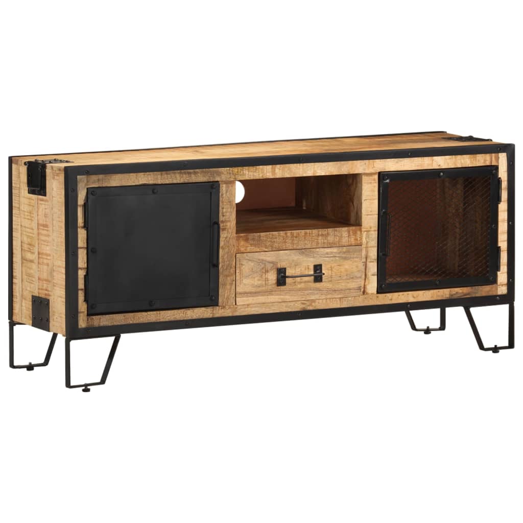 Mobile Porta TV 110x31x46 cm in Legno di Mango Grezzo - homemem39