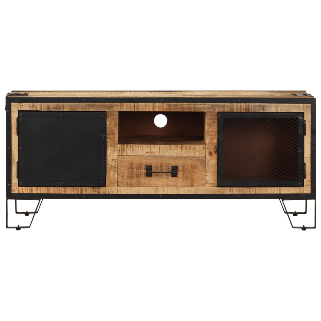 Mobile Porta TV 110x31x46 cm in Legno di Mango Grezzo - homemem39