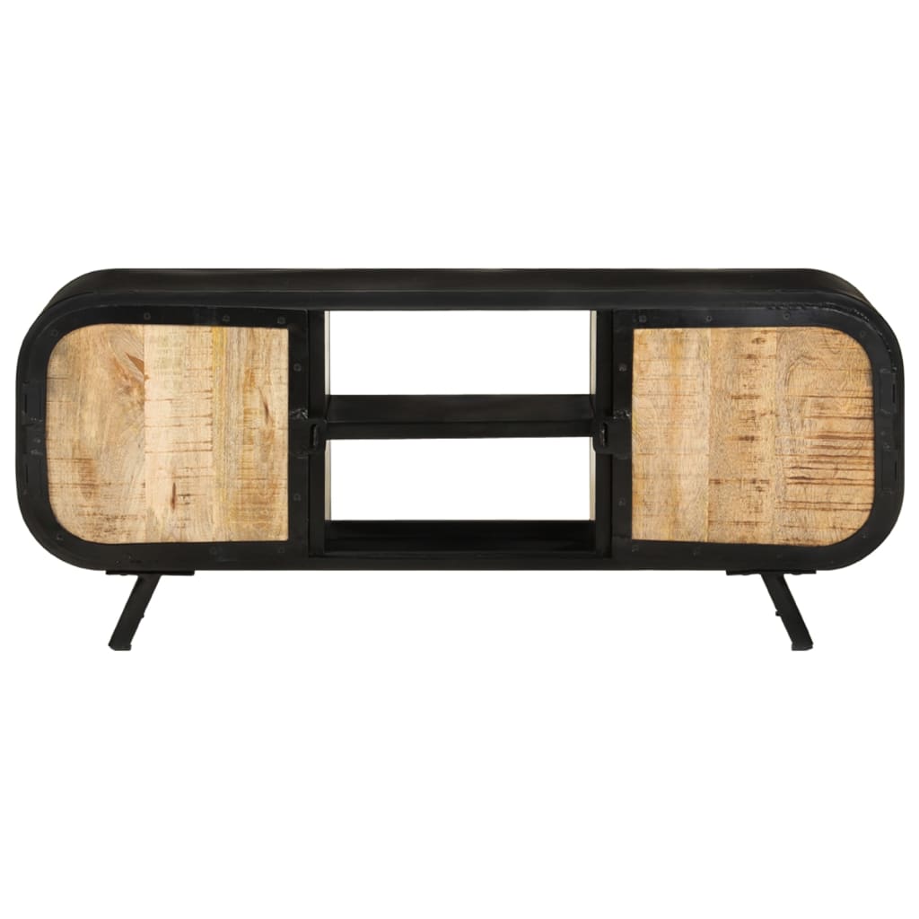 Mobile Porta TV 110x30x45 cm in Legno Massello di Mango Grezzo - homemem39