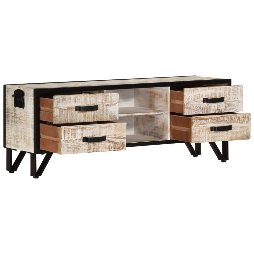 Mobile Porta TV 110x30x41 cm in Legno Massello di Acacia - homemem39