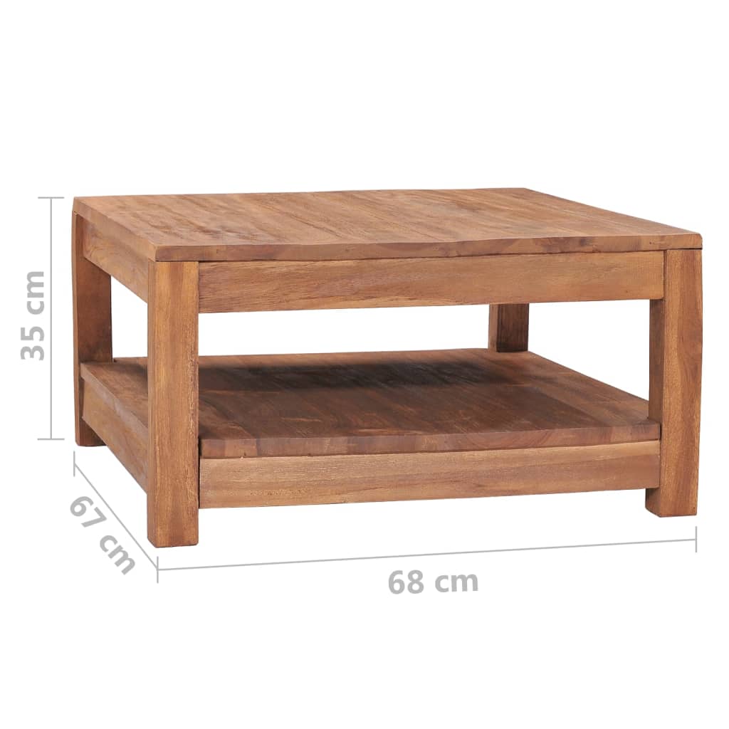 Tavolino da Soggiorno 68x67x35 cm in Legno Massello di Teak - homemem39