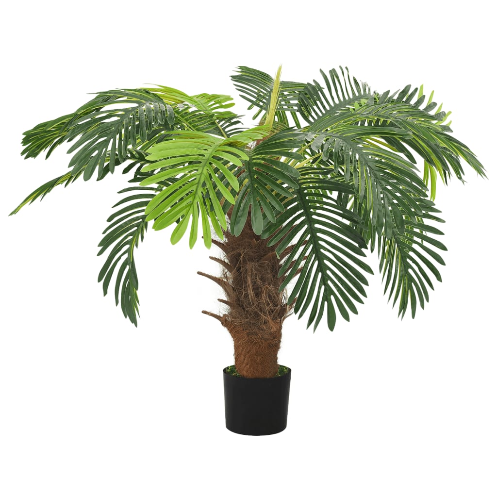 Palma Cycas Artificiale con Vaso 90 cm Verde - homemem39