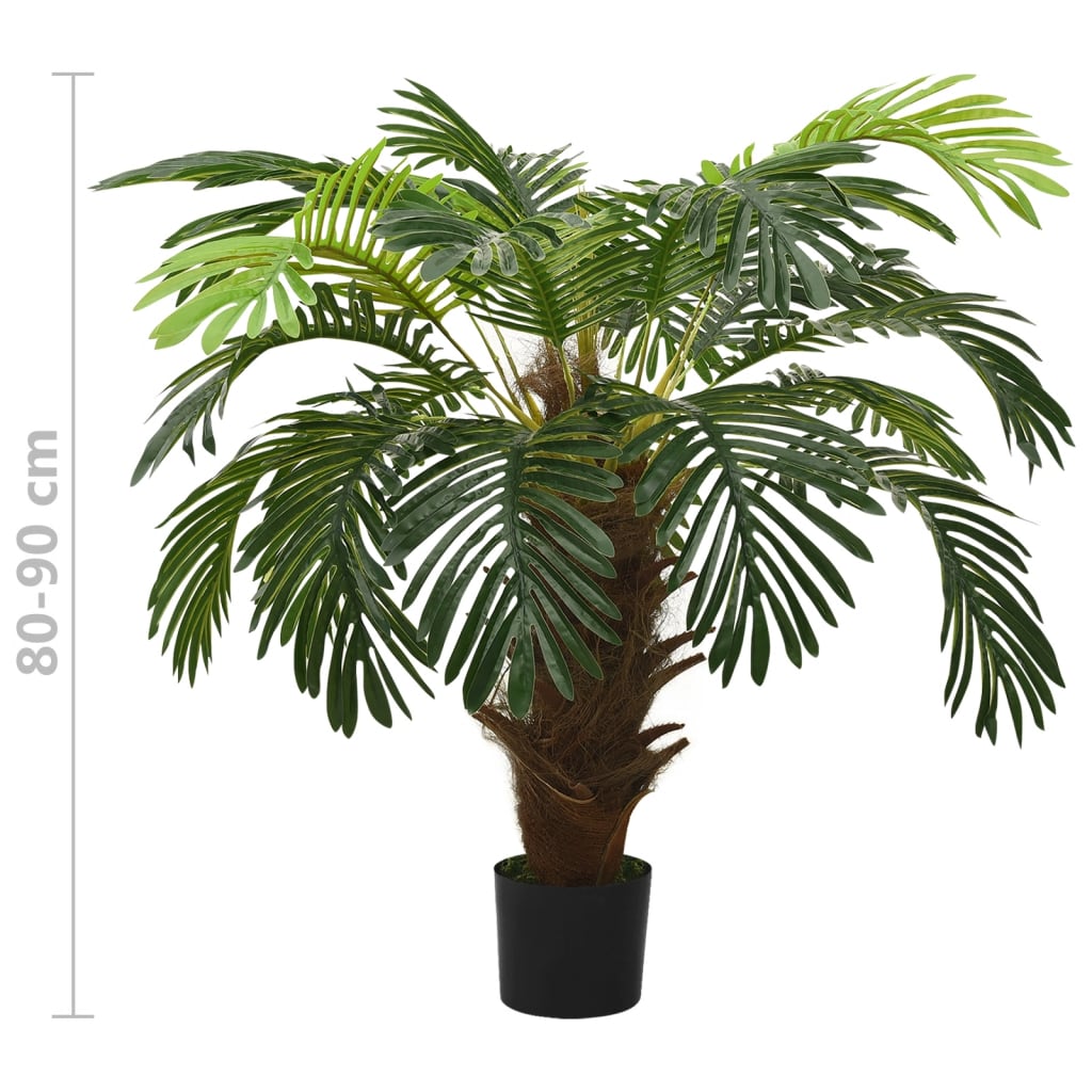 Palma Cycas Artificiale con Vaso 90 cm Verde - homemem39