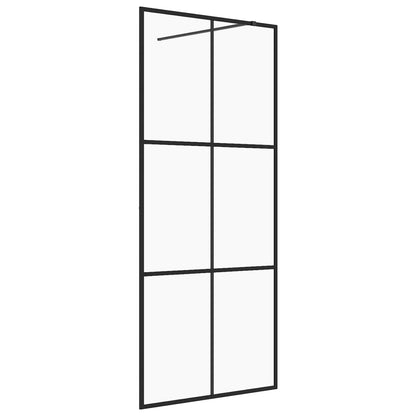 Parete per Doccia Walk-in Vetro Trasparente ESG 115x195cm Nera - homemem39