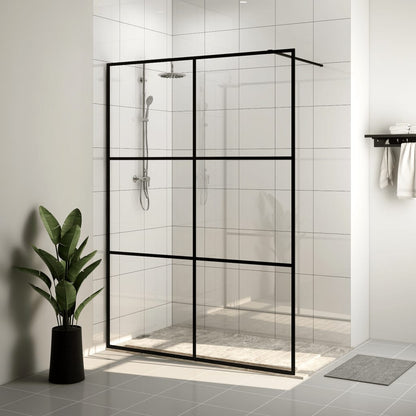 Parete per Doccia Walk-in Vetro Trasparente ESG 140x195cm Nera - homemem39